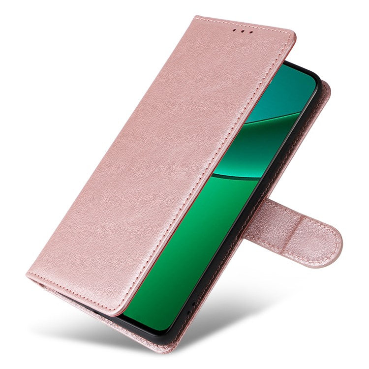 For Realme 12 4G / 12+ 5G Case 3 Card Slots Slim-Fit PU Leather Wallet Stand Phone Cover - Rose Gold