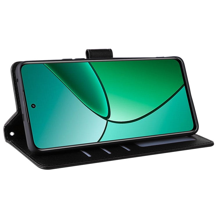 For Realme 12 4G / 12+ 5G Case 3 Card Slots Slim-Fit PU Leather Wallet Stand Phone Cover - Black