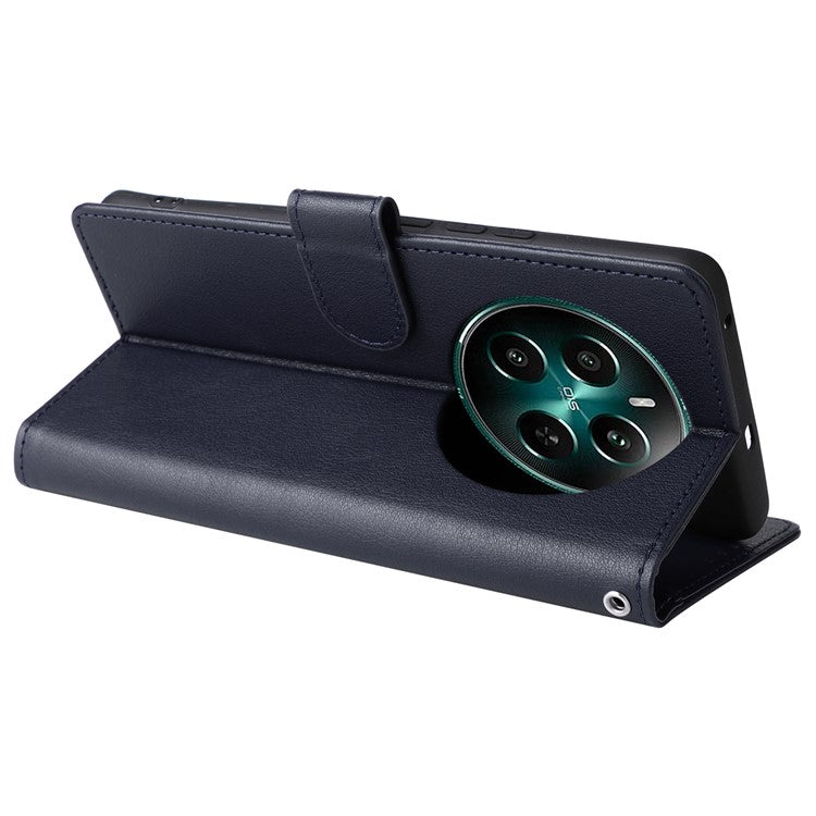 For Realme 12 4G / 12+ 5G Case 3 Card Slots Slim-Fit PU Leather Wallet Stand Phone Cover - Blue