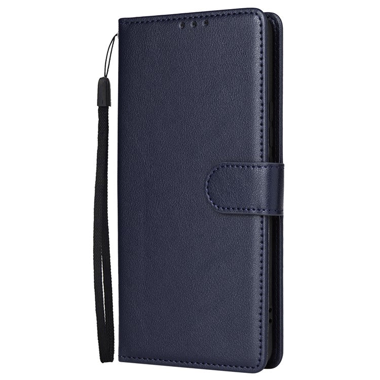 For Realme 12 4G / 12+ 5G Case 3 Card Slots Slim-Fit PU Leather Wallet Stand Phone Cover - Blue