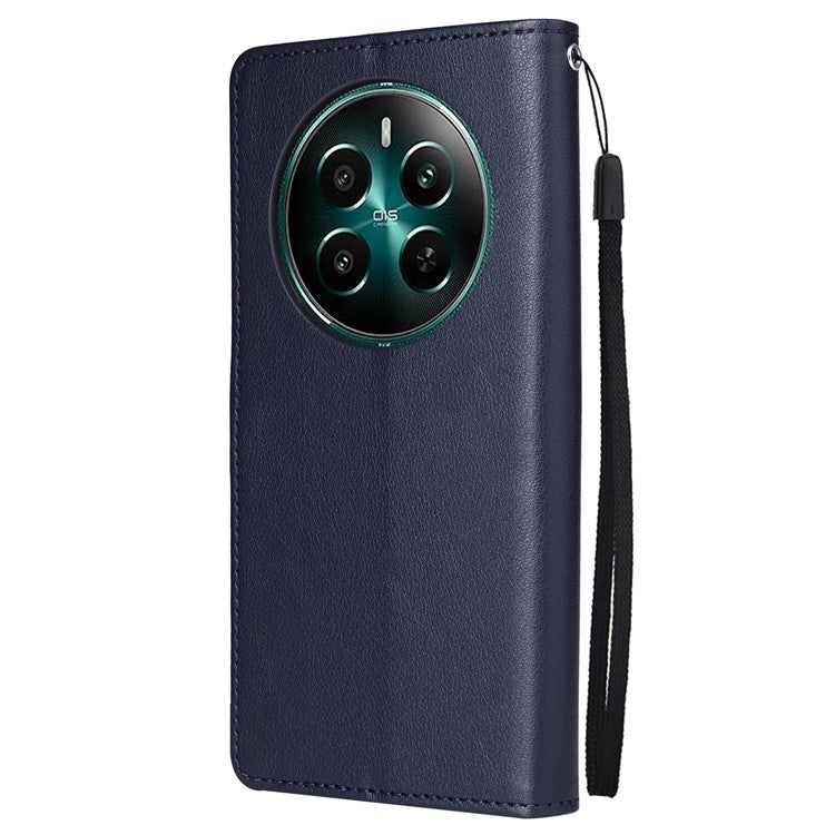 For Realme 12 4G / 12+ 5G Case 3 Card Slots Slim-Fit PU Leather Wallet Stand Phone Cover - Blue