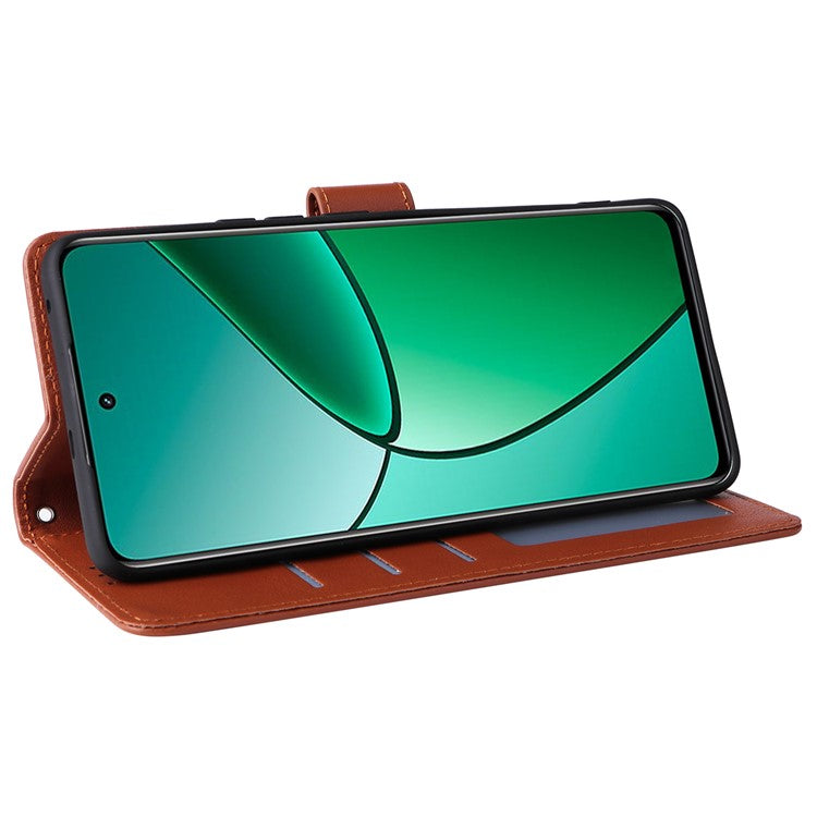 For Realme 12 4G / 12+ 5G Case 3 Card Slots Slim-Fit PU Leather Wallet Stand Phone Cover - Brown
