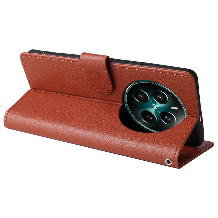 For Realme 12 4G / 12+ 5G Case 3 Card Slots Slim-Fit PU Leather Wallet Stand Phone Cover - Brown