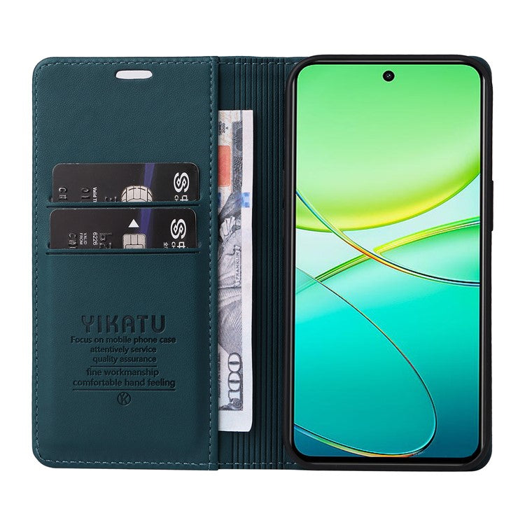 YIKATU YK-001 For vivo Y38 5G / Y200i 5G / T3x Stand Case Magnetic PU Leather Phone Cover - Green