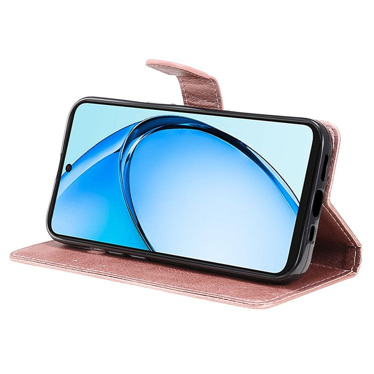 KT Leather Series-2 for Oppo A60 4G Leather Case Solid Color Shockproof Phone Cover - Rose Gold