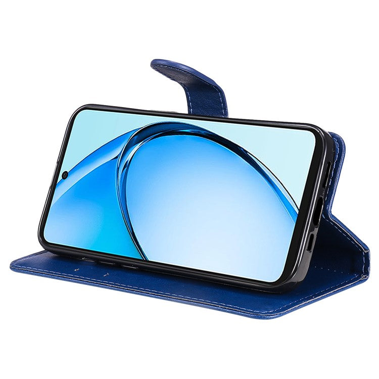 KT Leather Series-2 for Oppo A60 4G Leather Case Solid Color Shockproof Phone Cover - Blue