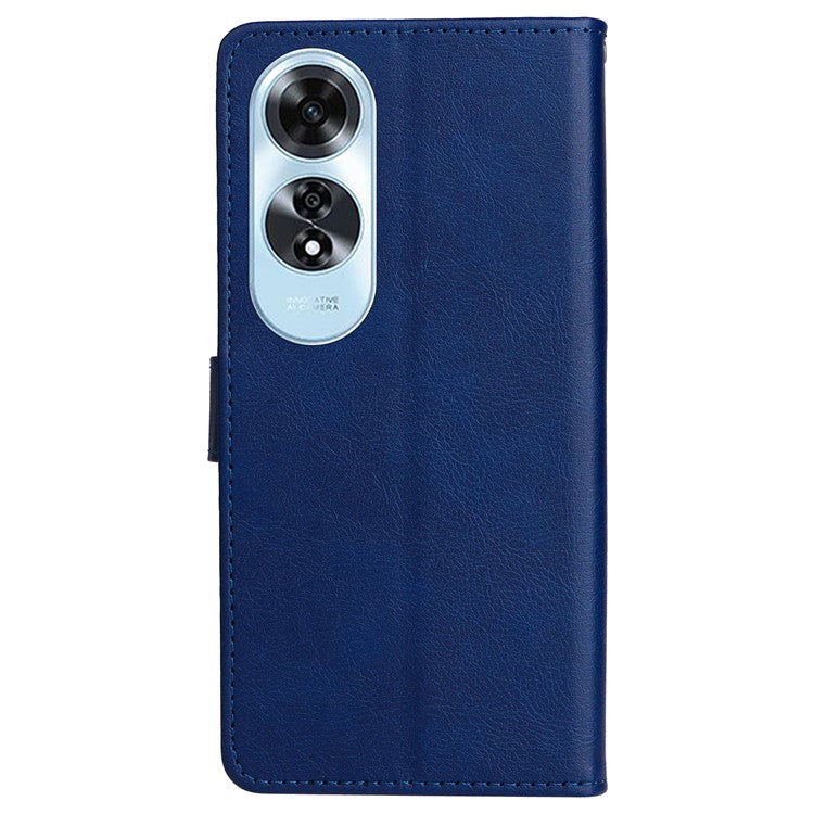 KT Leather Series-2 for Oppo A60 4G Leather Case Solid Color Shockproof Phone Cover - Blue