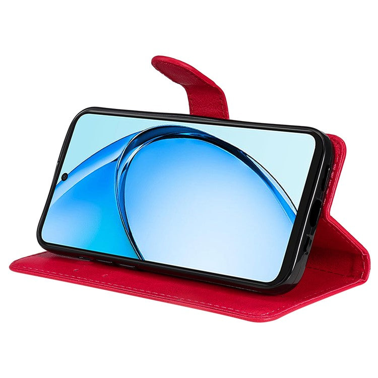 KT Leather Series-2 for Oppo A60 4G Leather Case Solid Color Shockproof Phone Cover - Red