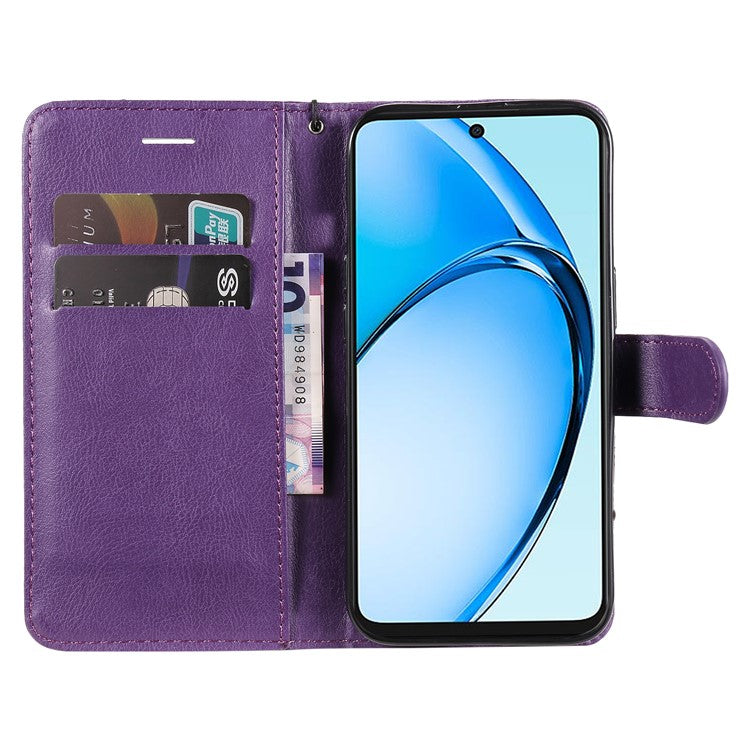 KT Leather Series-2 for Oppo A60 4G Leather Case Solid Color Shockproof Phone Cover - Purple