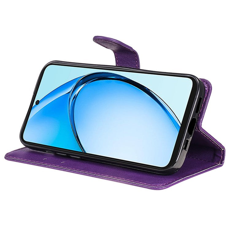 KT Leather Series-2 for Oppo A60 4G Leather Case Solid Color Shockproof Phone Cover - Purple