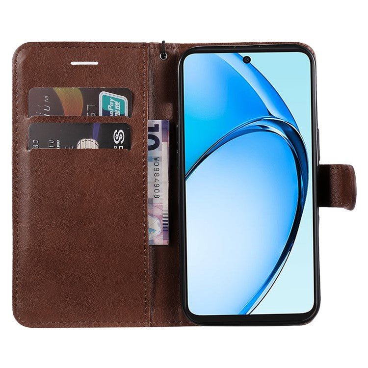 KT Leather Series-2 for Oppo A60 4G Leather Case Solid Color Shockproof Phone Cover - Brown