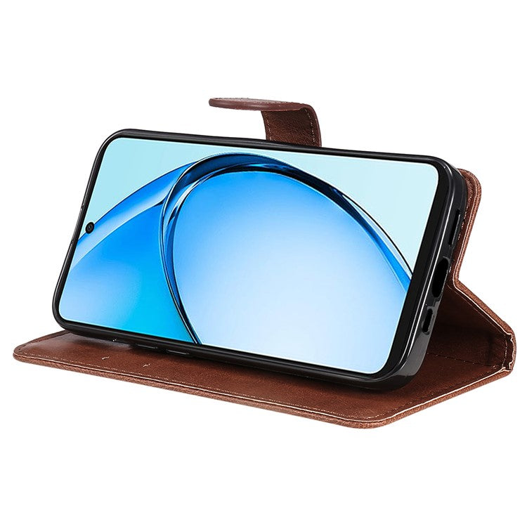 KT Leather Series-2 for Oppo A60 4G Leather Case Solid Color Shockproof Phone Cover - Brown