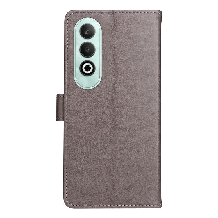 KT Imprinting Flower Series-4 For OnePlus Nord CE4 5Gt Case Leather Wallet Cover Cat Bee Pattern - Grey