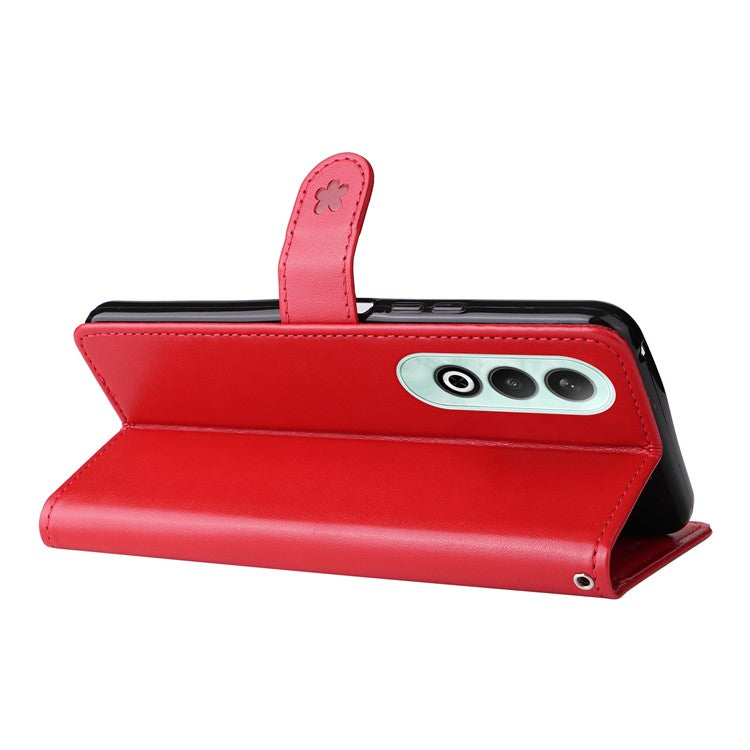 KT Imprinting Flower Series-4 For OnePlus Nord CE4 5Gt Case Leather Wallet Cover Cat Bee Pattern - Red