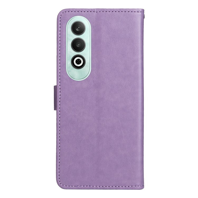 KT Imprinting Flower Series-4 For OnePlus Nord CE4 5Gt Case Leather Wallet Cover Cat Bee Pattern - Purple