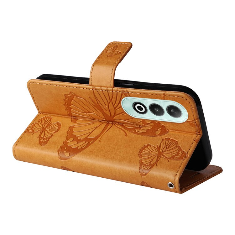 KT Imprinting Flower Series-2 For OnePlus Nord CE4 5G Case Leather Cover with Wallet Stand - Yellow