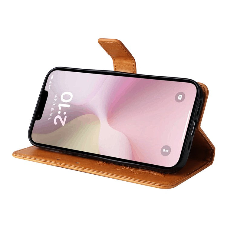 For iPhone 16e Case Pattern Imprint Leather Phone Cover - Yellow