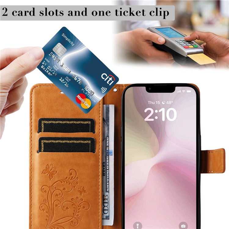 For iPhone 16e Case Pattern Imprint Leather Phone Cover - Yellow