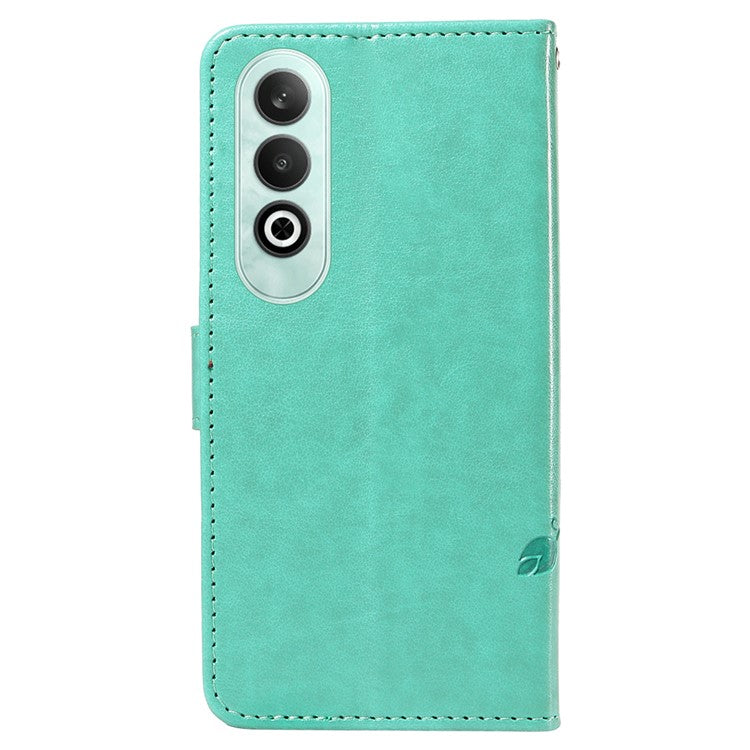 For OnePlus Nord CE4 5G Case Butterfly Flower Pattern PU Leather Phone Cover - Green