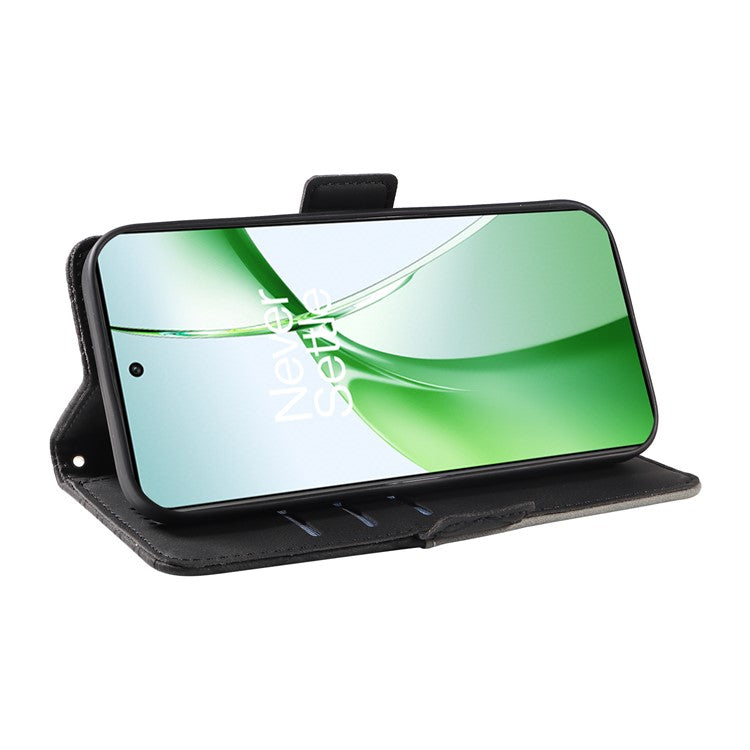 For OnePlus Nord CE4 5G Case Rhombus Grid Leather Wallet Phone Cover - Black