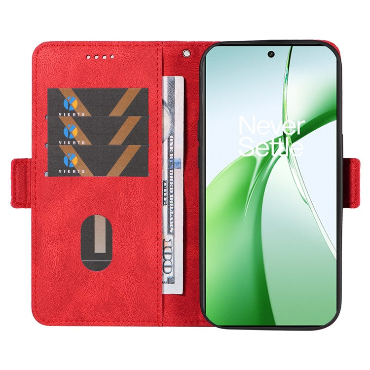 For OnePlus Nord CE4 5G Case Rhombus Grid Leather Wallet Phone Cover - Red