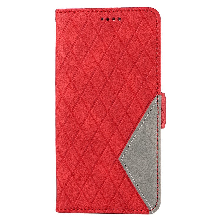 For OnePlus Nord CE4 5G Case Rhombus Grid Leather Wallet Phone Cover - Red