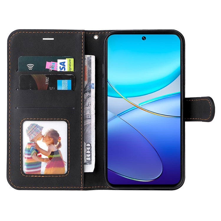 For vivo V40 SE 5G / Y100 5G (Indonesia) / Y200e 5G / V30 Lite 5G (India) Case Three-Color Splicing Phone Cover - Black