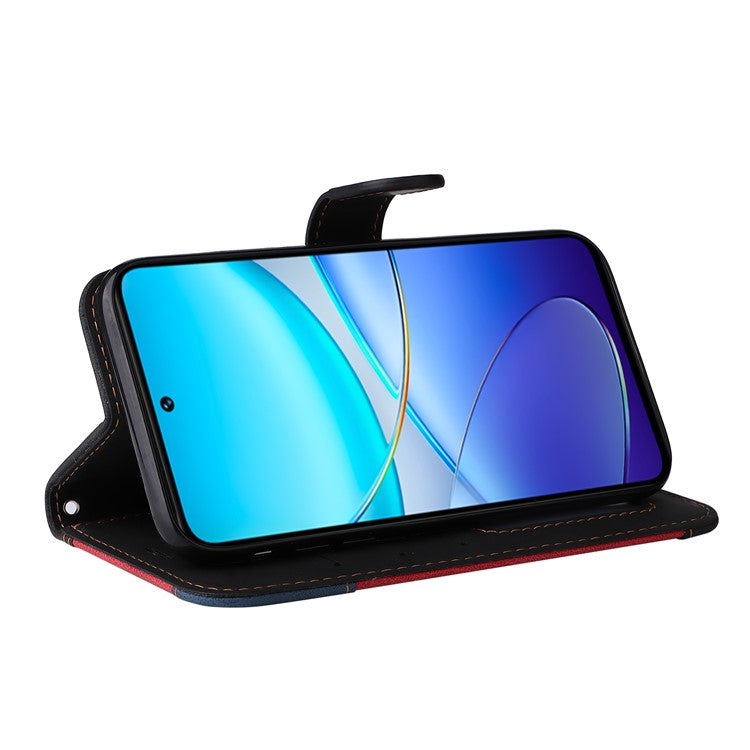 For vivo V40 SE 5G / Y100 5G (Indonesia) / Y200e 5G / V30 Lite 5G (India) Case Three-Color Splicing Phone Cover - Black