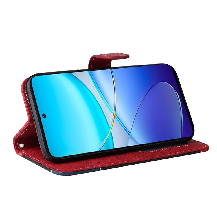 For vivo V40 SE 5G / Y100 5G (Indonesia) / Y200e 5G / V30 Lite 5G (India) Case Three-Color Splicing Phone Cover - Red