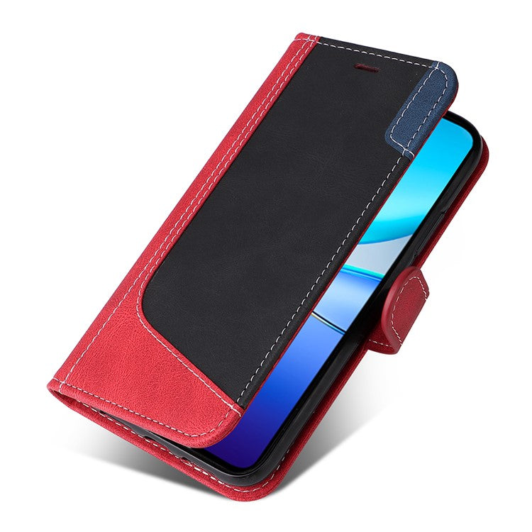 For vivo V40 SE 5G / Y100 5G (Indonesia) / Y200e 5G / V30 Lite 5G (India) Case Three-Color Splicing Phone Cover - Red