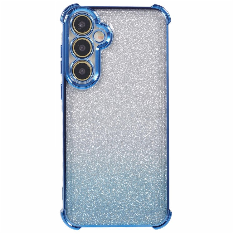For Samsung Galaxy S24+ Case Love Heart Pattern Glitter Gradient TPU Phone Cover - Blue
