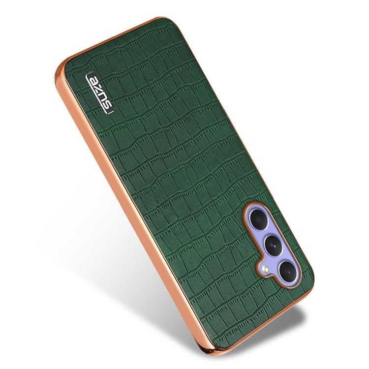 AZNS For Samsung Galaxy A54 5G Slim Case Electroplating Crocodile Texture PU+TPU Phone Shell - Green
