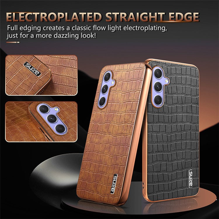 AZNS For Samsung Galaxy A54 5G Slim Case Electroplating Crocodile Texture PU+TPU Phone Shell - Green
