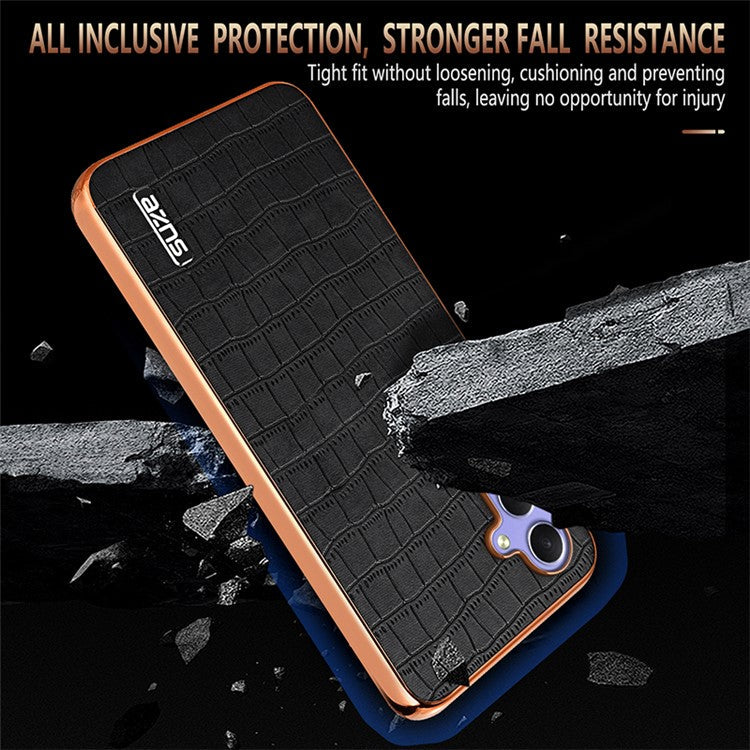 AZNS For Samsung Galaxy A54 5G Slim Case Electroplating Crocodile Texture PU+TPU Phone Shell - Green