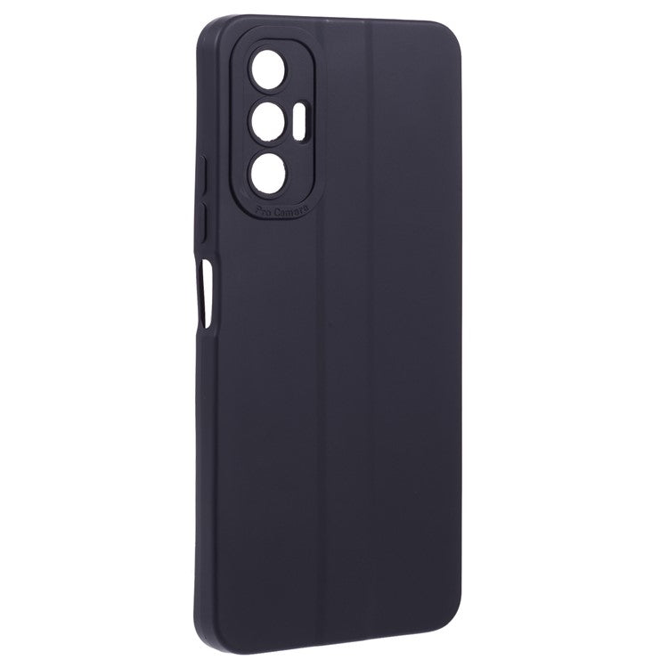 For TECNO Pova 3 4G Case Straight Edge Soft TPU Phone Cover, Black