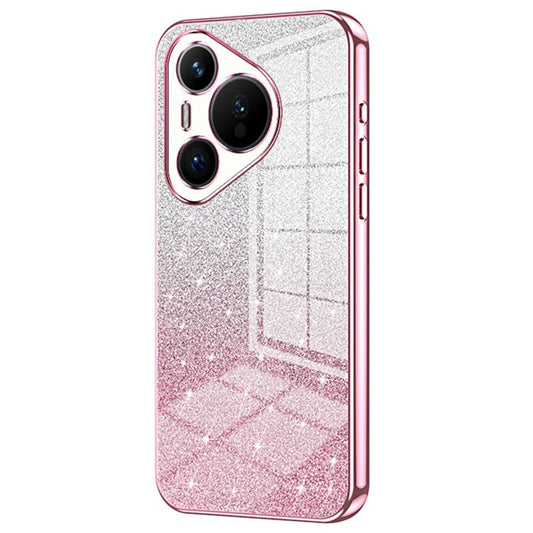 For Huawei Pura 70 Case TPU Gradient Glitter Mobile Phone Cover - Pink