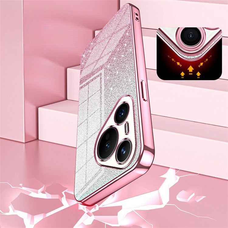 For Huawei Pura 70 Case TPU Gradient Glitter Mobile Phone Cover - Pink