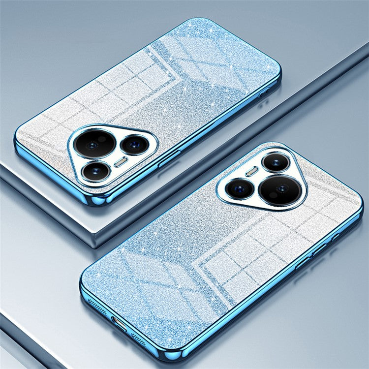 For Huawei Pura 70 Case TPU Gradient Glitter Mobile Phone Cover - Blue