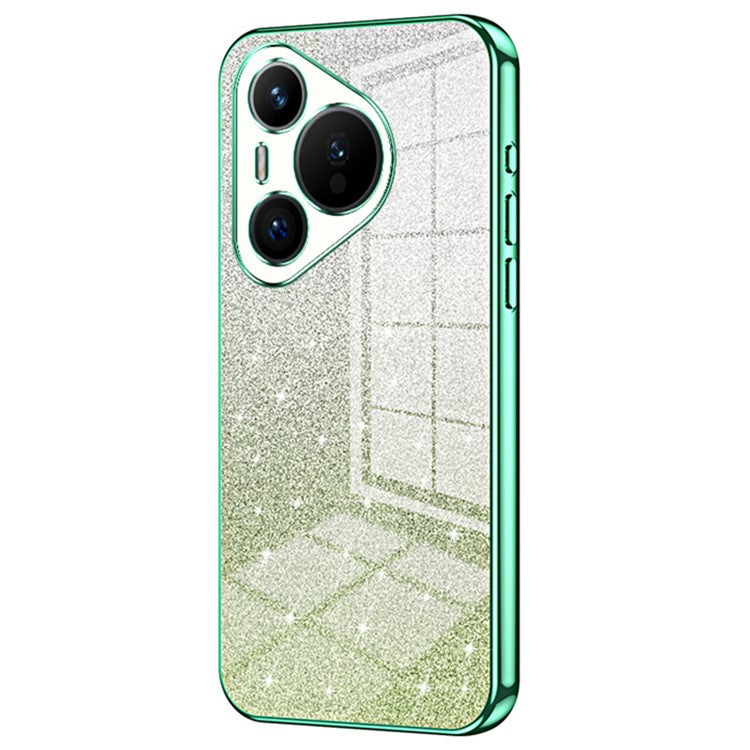 For Huawei Pura 70 Case TPU Gradient Glitter Mobile Phone Cover - Green