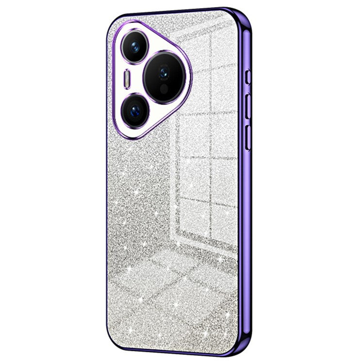 For Huawei Pura 70 Case TPU Gradient Glitter Mobile Phone Cover - Purple