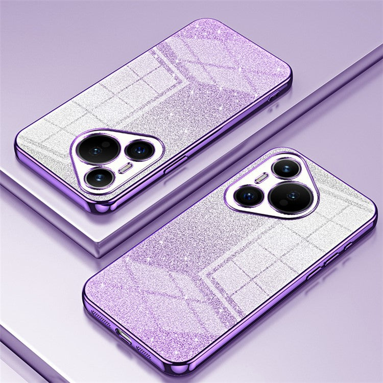 For Huawei Pura 70 Case TPU Gradient Glitter Mobile Phone Cover - Purple