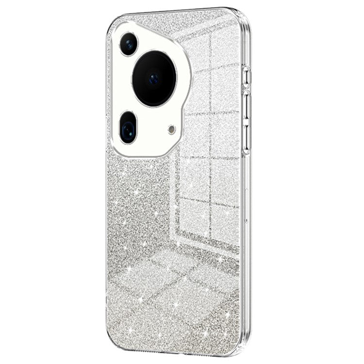 For Huawei Pura 70 Ultra Case Gradient Glitter Electroplating Soft TPU Phone Cover - Transparent