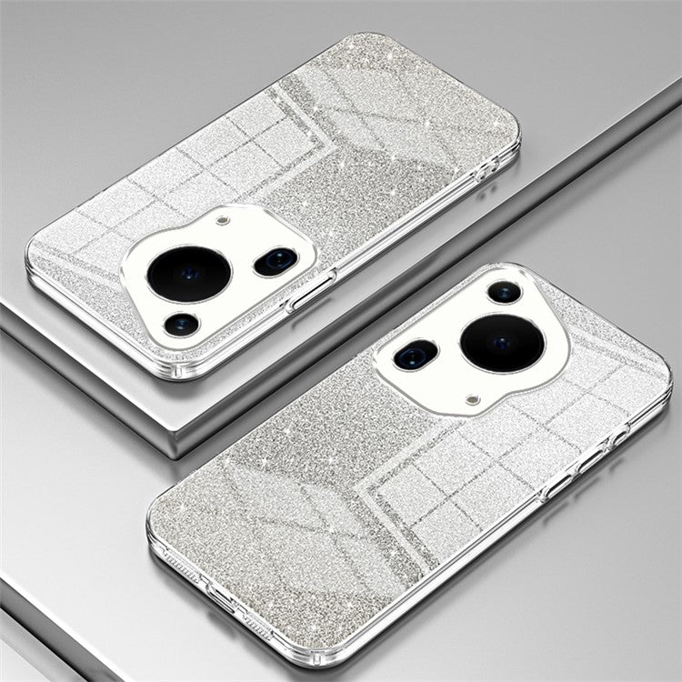 For Huawei Pura 70 Ultra Case Gradient Glitter Electroplating Soft TPU Phone Cover - Transparent