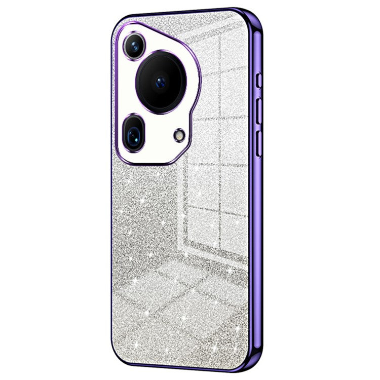 For Huawei Pura 70 Ultra Case Gradient Glitter Electroplating Soft TPU Phone Cover - Purple