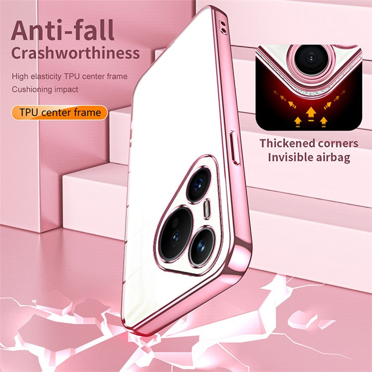 For Huawei Pura 70 Case TPU Transparency Electroplating Phone Cover - Pink
