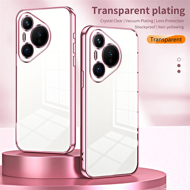 For Huawei Pura 70 Case TPU Transparency Electroplating Phone Cover - Blue