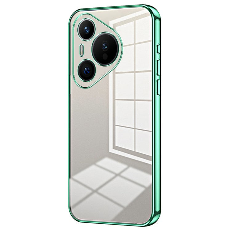 For Huawei Pura 70 Case TPU Transparency Electroplating Phone Cover - Green