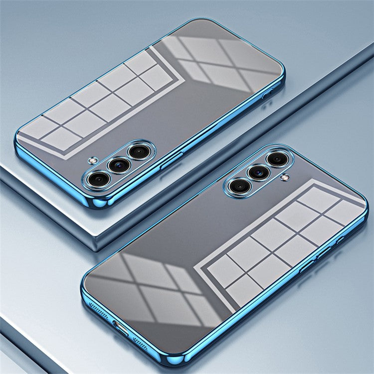 Back Shell for Samsung Galaxy F55 5G / C55 5G / M55 5G Electroplating TPU Cell Phone Case - Blue