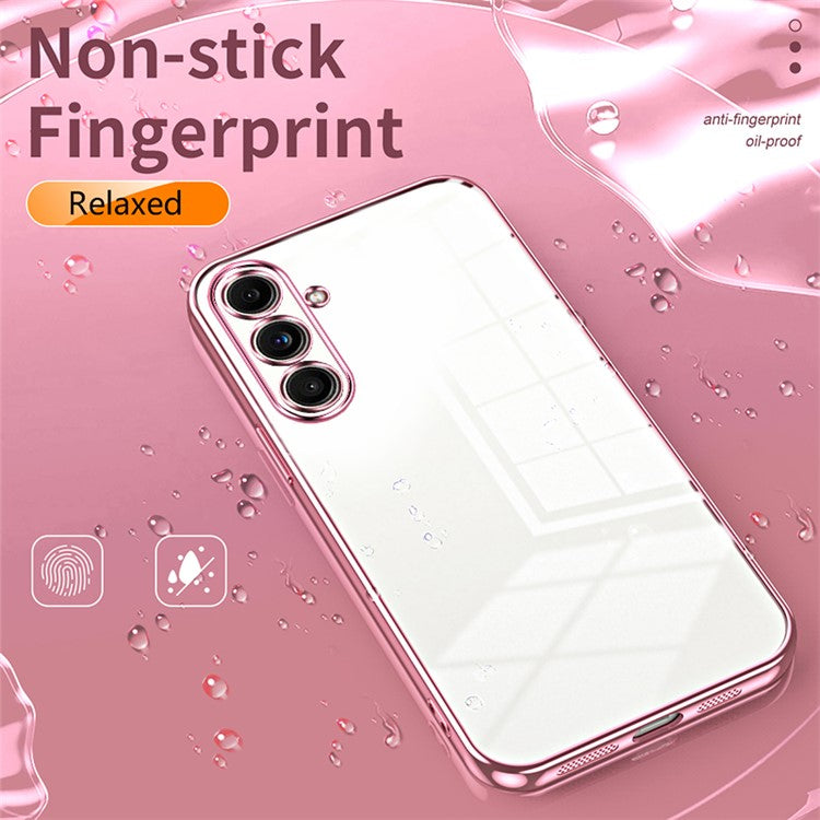 Back Shell for Samsung Galaxy F55 5G / C55 5G / M55 5G Electroplating TPU Cell Phone Case - Black