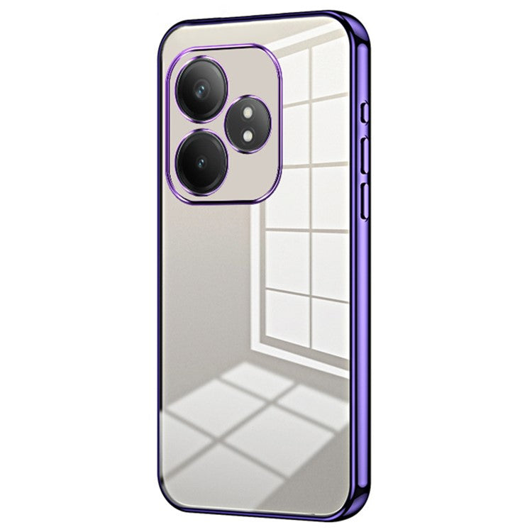 For Realme GT Neo6 SE 5G Case Crystal Clear Back Electroplating TPU Phone Cover - Purple